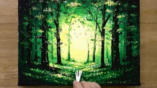 趣味艺术画 绿意盎然的健身森林